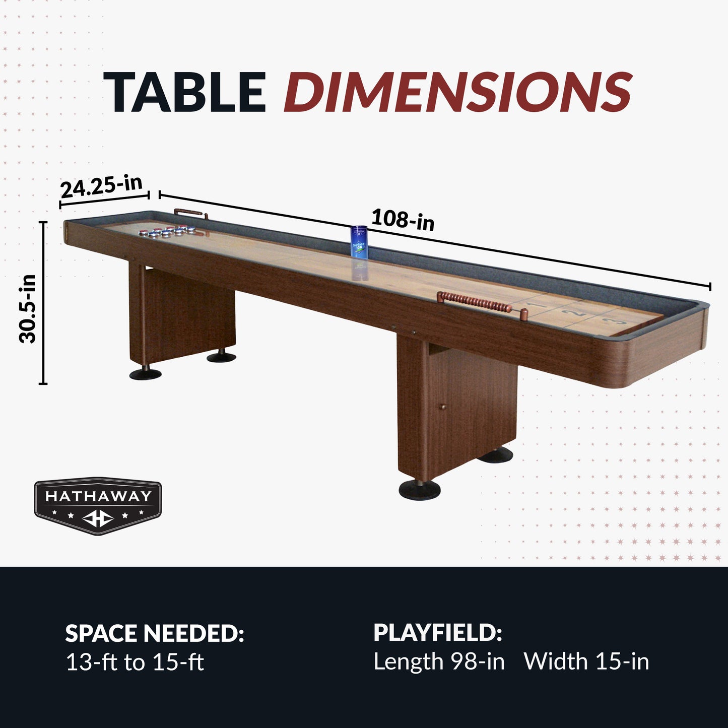 Challenger 9-ft Shuffleboard Table - Walnut Finish