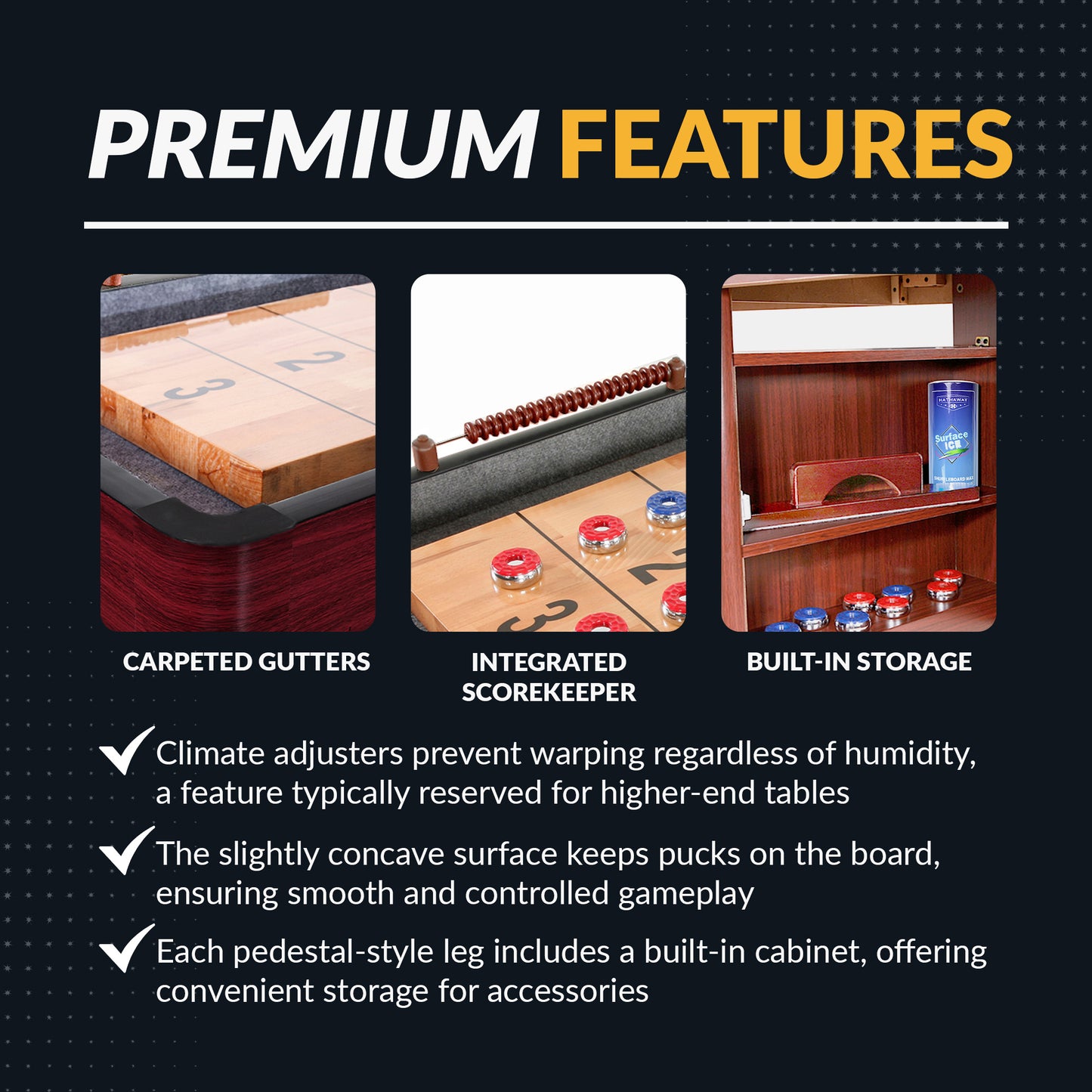 Challenger 9-ft Shuffleboard Table - Dk Cherry Finish