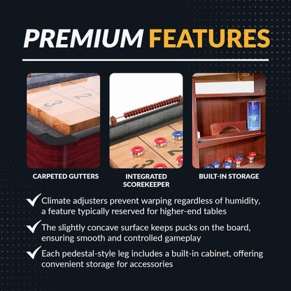 Challenger 9-ft Shuffleboard Table - Dk Cherry Finish