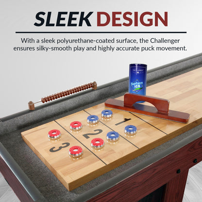 Challenger 9-ft Shuffleboard Table - Dk Cherry Finish