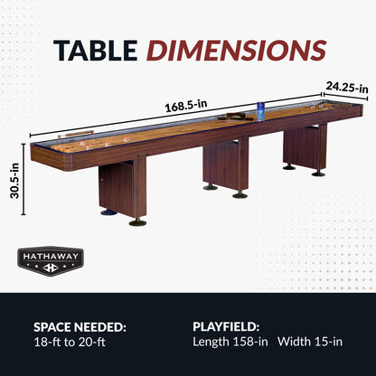 Challenger 14-ft Shuffleboard Table - Walnut Finish