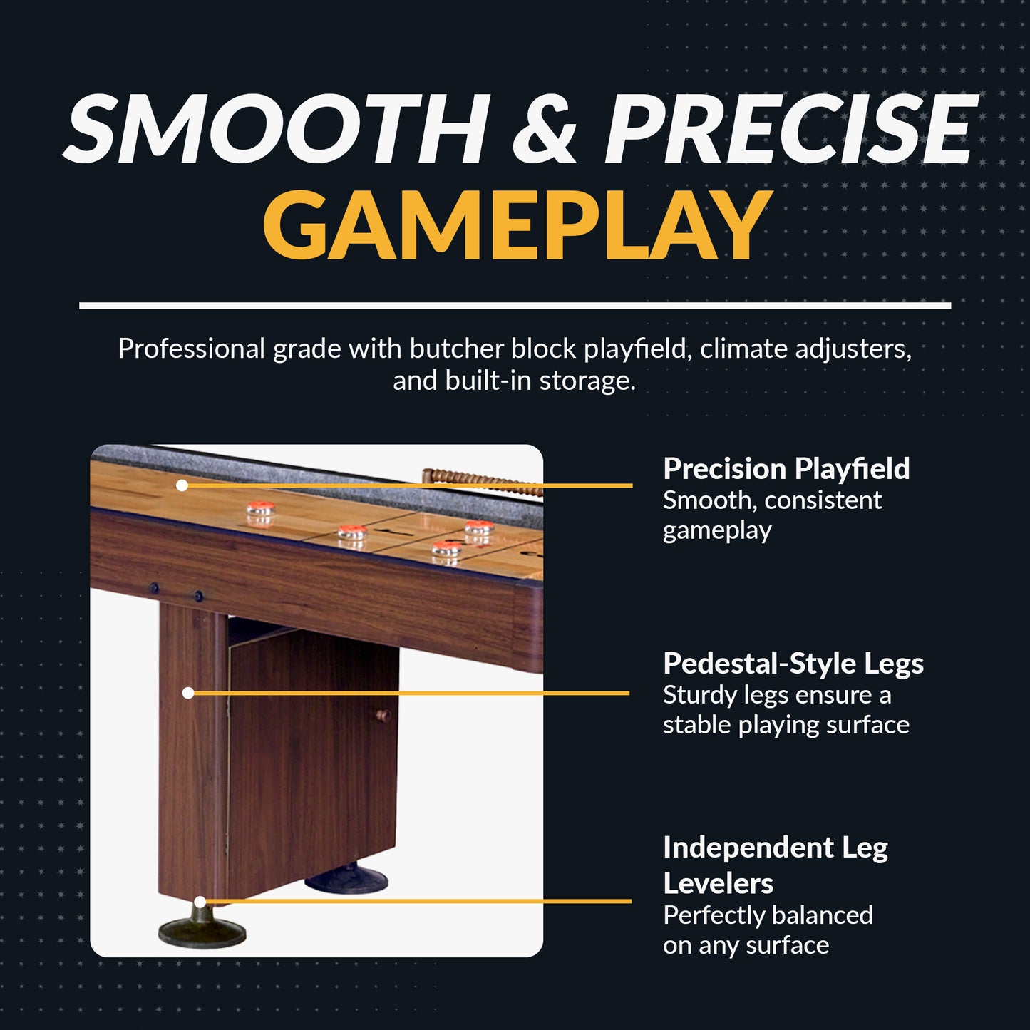 Challenger 14-ft Shuffleboard Table - Walnut Finish
