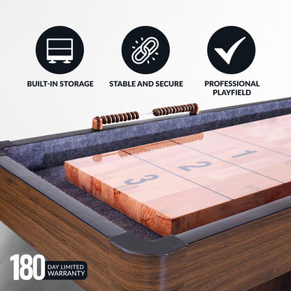 Challenger 14-ft Shuffleboard Table - Walnut Finish