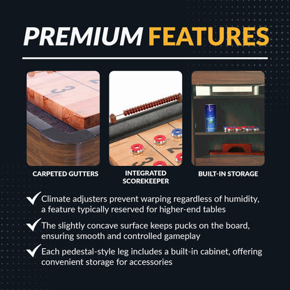 Challenger 14-ft Shuffleboard Table - Walnut Finish