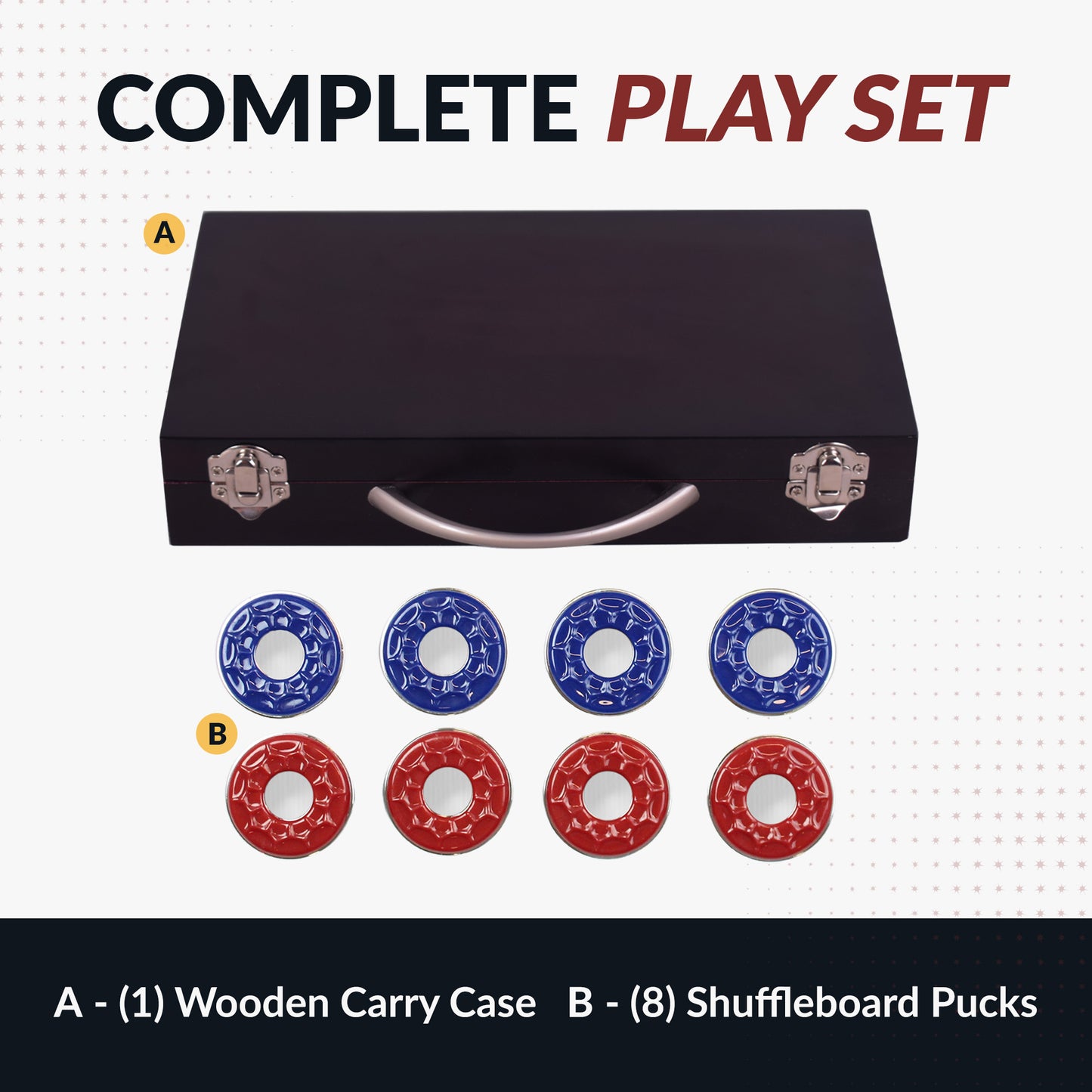 Shuffleboard Pucks with Case - Pro Series - Set of 8