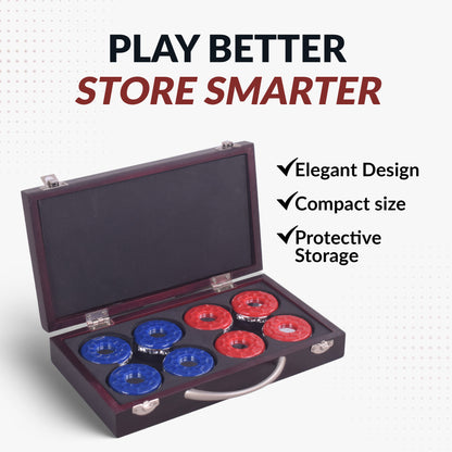 Shuffleboard Pucks with Case - Pro Series - Set of 8
