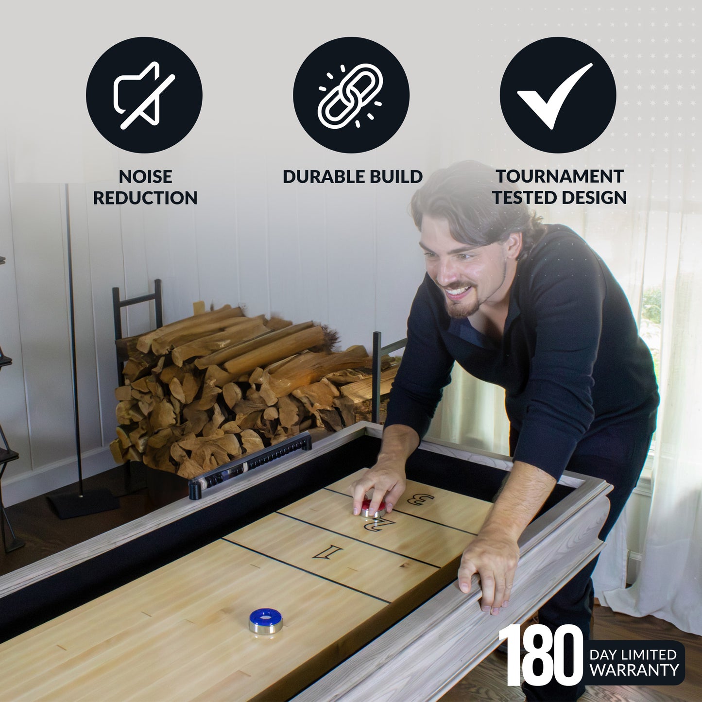 Montecito 12-ft Shuffleboard Table - Driftwood Finish